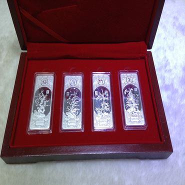 廠家直銷(xiāo)千足銀梅蘭竹菊銀條 50克收藏與會(huì)銷(xiāo)禮品優(yōu)選