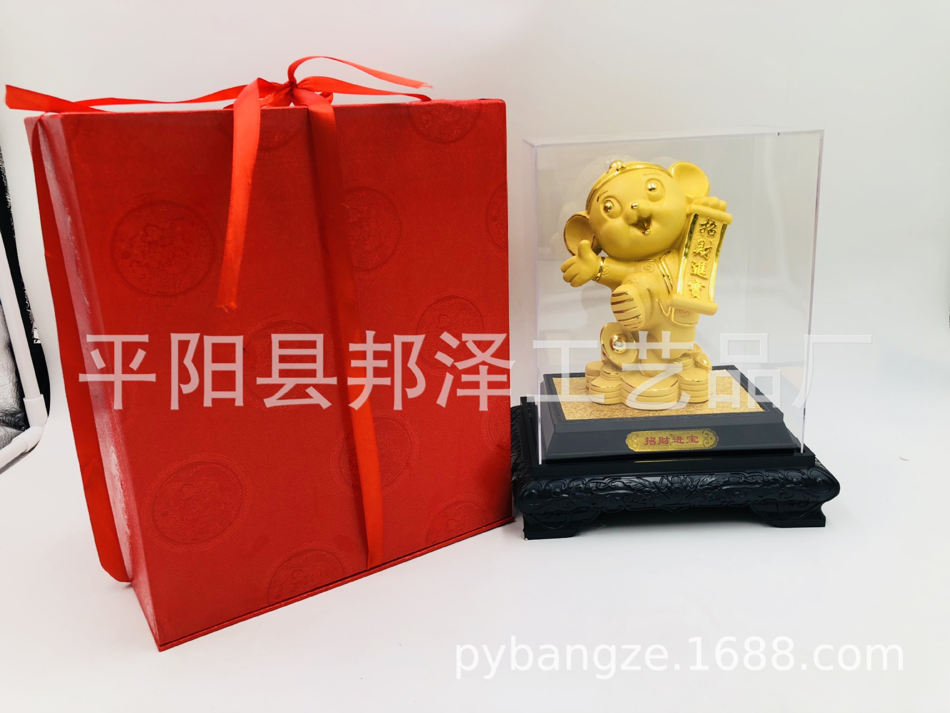 金鼠如意絨沙金擺件 融合傳統與現代的會銷禮品典范